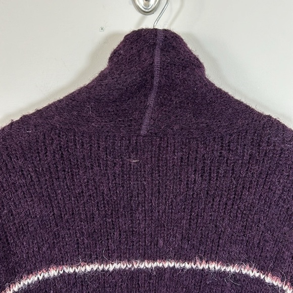 Free People Sweater Purple Striped Alpaca Wool Blend Cardigan Coat Sz M NEW - Picture 9 of 13